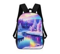 sinyumoney 4Girls Magical Winter Landscape Backpack 3D Printed Boy School Backpack Casual Daypack Lightweight Rucksack for Middle School Students 17inch