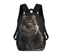 sinyumoney 4Girls Maine Coon Cat Portrait -1 Backpack 3D Printed Boy School Backpack Casual Daypack Lightweight Rucksack for Middle School Students 17inch