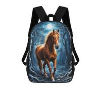 sinyumoney 4Girls Majestic Horse in Jungle Backpack 3D Printed Boy School Backpack Casual Daypack Lightweight Rucksack for Middle School Students 17inch