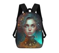 sinyumoney 4Girls Mermaid's Glimmer Backpack 3D Printed Boy School Backpack Casual Daypack Lightweight Rucksack for Middle School Students 17inch