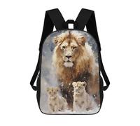 sinyumoney 4Girls Merry Xmas Lion Family Backpack 3D Printed Boy School Backpack Casual Daypack Lightweight Rucksack for Middle School Students 17inch