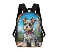sinyumoney 4Girls Miniature Schnauzer Backpack 3D Printed Boy School Backpack Casual Daypack Lightweight Rucksack for Middle School Students 17inch