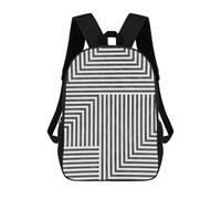 sinyumoney 4Girls Minimalist Lines 04 Backpack 3D Printed Boy School Backpack Casual Daypack Lightweight Rucksack for Middle School Students 17inch