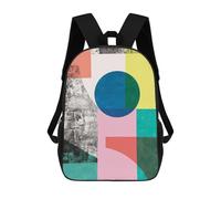 sinyumoney 4Girls Modern Collage 01 Backpack 3D Printed Boy School Backpack Casual Daypack Lightweight Rucksack for Middle School Students 17inch
