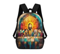 sinyumoney 4Girls Modern Cubist Vision of The Last Supper Backpack 3D Printed Boy School Backpack Casual Daypack Lightweight Rucksack for Middle School Students 17inch