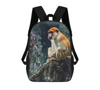 sinyumoney 4Girls Monkey in The Jungle Backpack 3D Printed Boy School Backpack Casual Daypack Lightweight Rucksack for Middle School Students 17inch