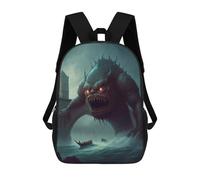 sinyumoney 4Girls Monster in The Water Backpack 3D Printed Boy School Backpack Casual Daypack Lightweight Rucksack for Middle School Students 17inch