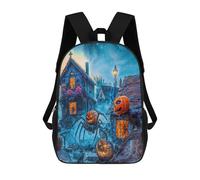 sinyumoney 4Girls Monsters And Pumpkins on Halloween Backpack 3D Printed Boy School Backpack Casual Daypack Lightweight Rucksack for Middle School Students 17inch