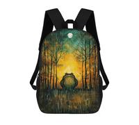 sinyumoney 4Girls Moonlit Forest Frog Backpack 3D Printed Boy School Backpack Casual Daypack Lightweight Rucksack for Middle School Students 17inch