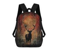 sinyumoney 4Girls Moonlit Majesty Backpack 3D Printed Boy School Backpack Casual Daypack Lightweight Rucksack for Middle School Students 17inch