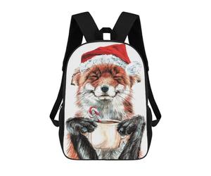 sinyumoney 4Girls Morning Fox Christmas Backpack 3D Printed Boy School Backpack Casual Daypack Lightweight Rucksack for Middle School Students 17inch