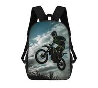 sinyumoney 4Girls Motocross Big Jump Backpack 3D Printed Boy School Backpack Casual Daypack Lightweight Rucksack for Middle School Students 17inch
