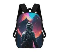 sinyumoney 4Girls Mountain Bike Adventure Backpack 3D Printed Boy School Backpack Casual Daypack Lightweight Rucksack for Middle School Students 17inch