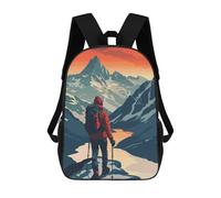 sinyumoney 4Girls Mountain Climber Backpack 3D Printed Boy School Backpack Casual Daypack Lightweight Rucksack for Middle School Students 17inch