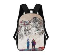 sinyumoney 4Girls Mountain Hike Backpack 3D Printed Boy School Backpack Casual Daypack Lightweight Rucksack for Middle School Students 17inch