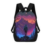 sinyumoney 4Girls Mountain Hiker's Journey Backpack 3D Printed Boy School Backpack Casual Daypack Lightweight Rucksack for Middle School Students 17inch