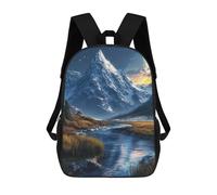 sinyumoney 4Girls Mountain Peak And River Backpack 3D Printed Boy School Backpack Casual Daypack Lightweight Rucksack for Middle School Students 17inch