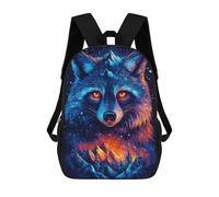 sinyumoney 4Girls Mountains Raccoon Fire Backpack 3D Printed Boy School Backpack Casual Daypack Lightweight Rucksack for Middle School Students 17inch