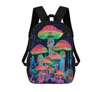 sinyumoney 4Girls Mushroom Forest Backpack 3D Printed Boy School Backpack Casual Daypack Lightweight Rucksack for Middle School Students 17inch