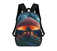 sinyumoney 4Girls Mushroom House in The Mountains Backpack 3D Printed Boy School Backpack Casual Daypack Lightweight Rucksack for Middle School Students 17inch