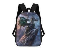 sinyumoney 4Girls Mystical Dragon On Rock Backpack 3D Printed Boy School Backpack Casual Daypack Lightweight Rucksack for Middle School Students 17inch