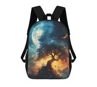 sinyumoney 4Girls Mystical Tree Under Moon Backpack 3D Printed Boy School Backpack Casual Daypack Lightweight Rucksack for Middle School Students 17inch