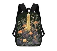 sinyumoney 4Girls Naturecore Crystal Forest Backpack 3D Printed Boy School Backpack Casual Daypack Lightweight Rucksack for Middle School Students 17inch