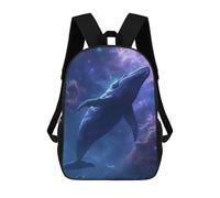 sinyumoney 4Girls Nebula Whale Backpack 3D Printed Boy School Backpack Casual Daypack Lightweight Rucksack for Middle School Students 17inch