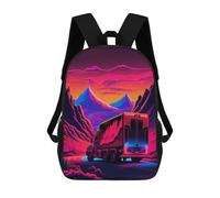 sinyumoney 4Girls Neon Desert Journey Backpack 3D Printed Boy School Backpack Casual Daypack Lightweight Rucksack for Middle School Students 17inch