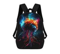 sinyumoney 4Girls Neon Jellyfish Dance Backpack 3D Printed Boy School Backpack Casual Daypack Lightweight Rucksack for Middle School Students 17inch