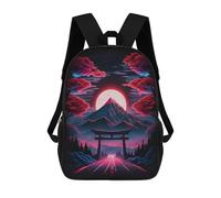 sinyumoney 4Girls Neon Mountain Gate Backpack 3D Printed Boy School Backpack Casual Daypack Lightweight Rucksack for Middle School Students 17inch