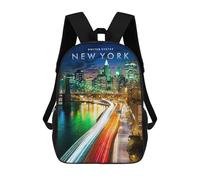 sinyumoney 4Girls New York City Skyline Backpack 3D Printed Boy School Backpack Casual Daypack Lightweight Rucksack for Middle School Students 17inch