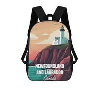 sinyumoney 4Girls Newfoundland & Labrador Lighthouse Backpack 3D Printed Boy School Backpack Casual Daypack Lightweight Rucksack for Middle School Students 17inch