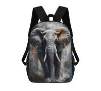 sinyumoney 4Girls Oil Elephant Portrait Backpack 3D Printed Boy School Backpack Casual Daypack Lightweight Rucksack for Middle School Students 17inch