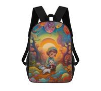 sinyumoney 4Girls Oil Painting Child Color Backpack 3D Printed Boy School Backpack Casual Daypack Lightweight Rucksack for Middle School Students 17inch