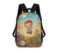 sinyumoney 4Girls Oil Painting Red Hair Kid Backpack 3D Printed Boy School Backpack Casual Daypack Lightweight Rucksack for Middle School Students 17inch
