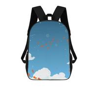 sinyumoney 4Girls Orange Fish Flying in The Sky Backpack 3D Printed Boy School Backpack Casual Daypack Lightweight Rucksack for Middle School Students 17inch