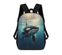 sinyumoney 4Girls Orca 3 Backpack 3D Printed Boy School Backpack Casual Daypack Lightweight Rucksack for Middle School Students 17inch