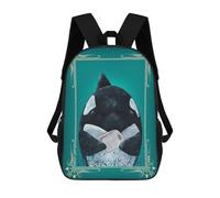 sinyumoney 4Girls Orca Butt Napkin Backpack 3D Printed Boy School Backpack Casual Daypack Lightweight Rucksack for Middle School Students 17inch