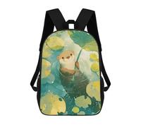 sinyumoney 4Girls Otter in The Rain with Lilypad Backpack 3D Printed Boy School Backpack Casual Daypack Lightweight Rucksack for Middle School Students 17inch