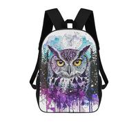 sinyumoney 4Girls Owl Double Exposure Paint Backpack 3D Printed Boy School Backpack Casual Daypack Lightweight Rucksack for Middle School Students 17inch