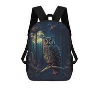 sinyumoney 4Girls Owl in Night Forrest Backpack 3D Printed Boy School Backpack Casual Daypack Lightweight Rucksack for Middle School Students 17inch