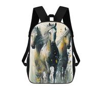 sinyumoney 4Girls Painted Horses in Bloom Backpack 3D Printed Boy School Backpack Casual Daypack Lightweight Rucksack for Middle School Students 17inch