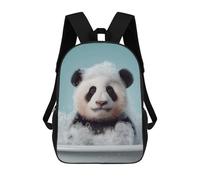 sinyumoney 4Girls Panda Cub in A Bubble Bath Backpack 3D Printed Boy School Backpack Casual Daypack Lightweight Rucksack for Middle School Students 17inch