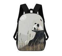 sinyumoney 4Girls Panda in Tall Grass Backpack 3D Printed Boy School Backpack Casual Daypack Lightweight Rucksack for Middle School Students 17inch