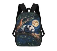 sinyumoney 4Girls Panda Under Moonlight Backpack 3D Printed Boy School Backpack Casual Daypack Lightweight Rucksack for Middle School Students 17inch