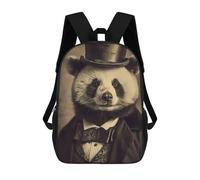sinyumoney 4Girls Panda Vintage Backpack 3D Printed Boy School Backpack Casual Daypack Lightweight Rucksack for Middle School Students 17inch