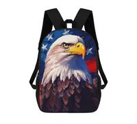 sinyumoney 4Girls Patriotic Eagle Pixel Art Backpack 3D Printed Boy School Backpack Casual Daypack Lightweight Rucksack for Middle School Students 17inch