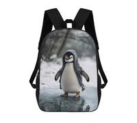 sinyumoney 4Girls Penguin in Hoodie on Ice Backpack 3D Printed Boy School Backpack Casual Daypack Lightweight Rucksack for Middle School Students 17inch