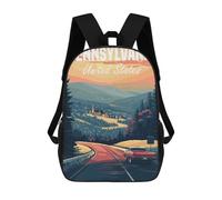 sinyumoney 4Girls Pennsylvania Road Trip Backpack 3D Printed Boy School Backpack Casual Daypack Lightweight Rucksack for Middle School Students 17inch